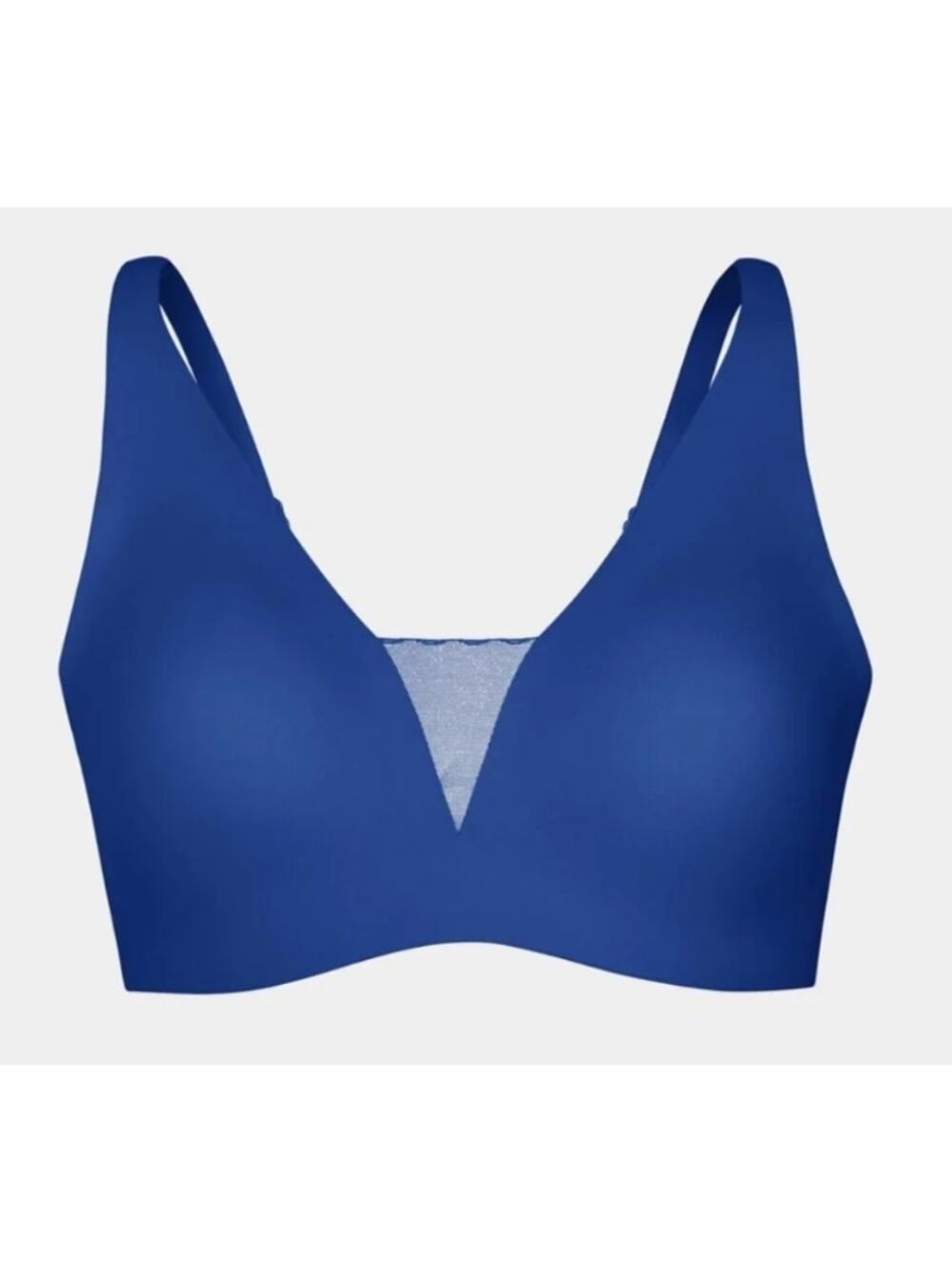 Knix Women Wireless Shadow Mesh T-Shirt Bra | S+ 32D DD, Cobalt Blue NWT